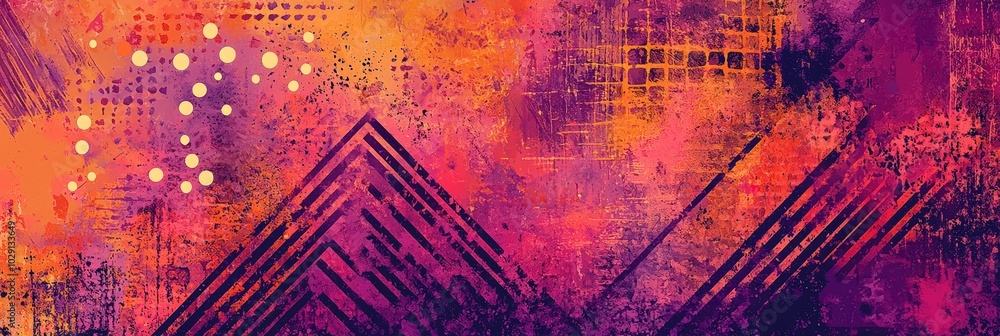 Poster Dynamic abstract artwork features vivid colors and geometric patterns, creating an eye-catching visual that stimulates imagination and creativity