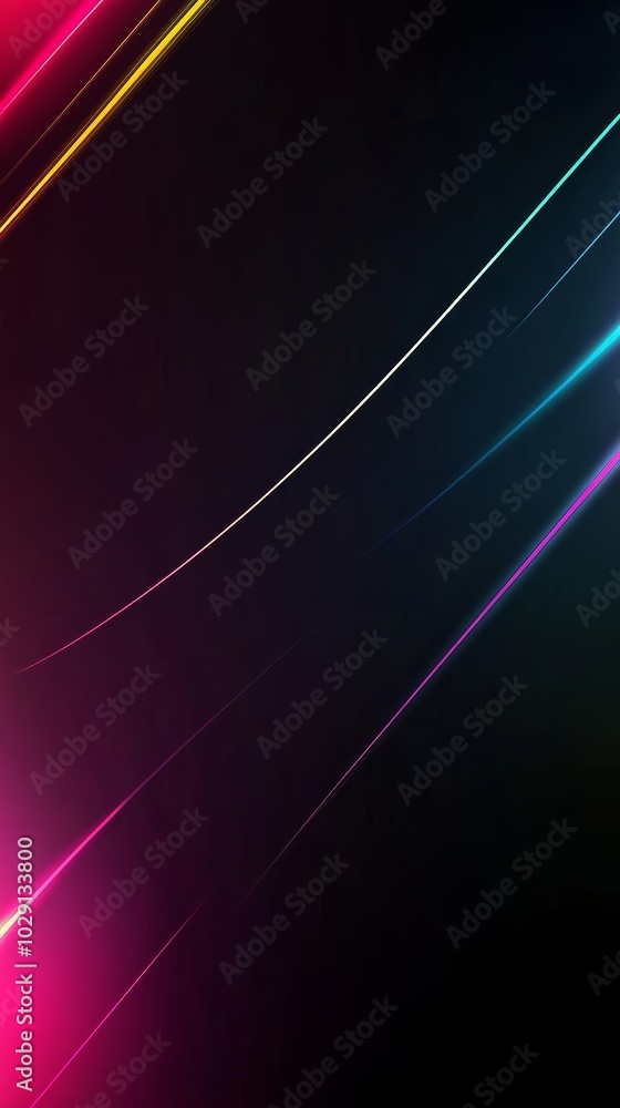 Poster vibrant abstract light trails against a dark background, creating a dynamic mood.