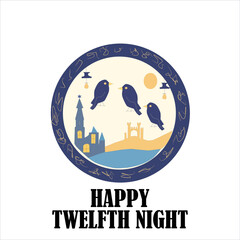 Happy Twelfth Night Vector Design