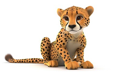 Cartoon cheetah isolated on white background