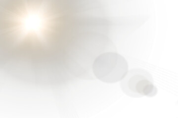 Flare Sun on transparent background,Glowing Golden Solar Flares and Sparkling Lights
