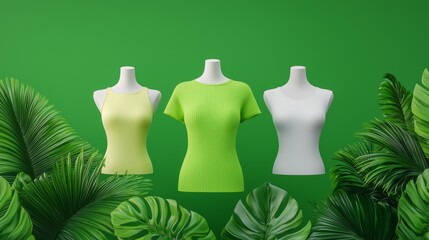 Stylish Mannequins Displaying Colorful Attire