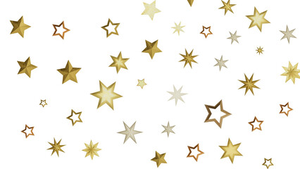 A digital illustration of golden stars on a black background, with a festive and celebratory feel.
