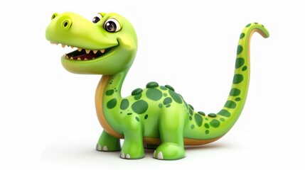 Obraz premium Cute cartoon dinosaur in style isolated on white background