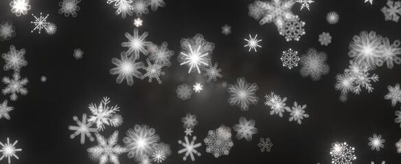 Snowflake Blizzard: Brilliant 3D Illustration Showcasing Descending Holiday Snowflakes