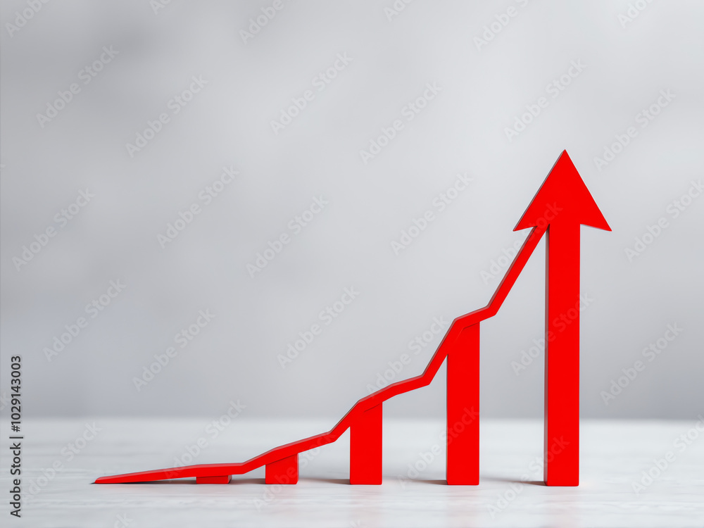 Poster business graph and histogram with arrow up