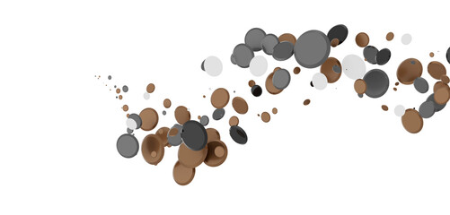 Multicolor confetti abstract background with a lot of falling pieces, isolated on a white background. Festive decorative tinsel element for design