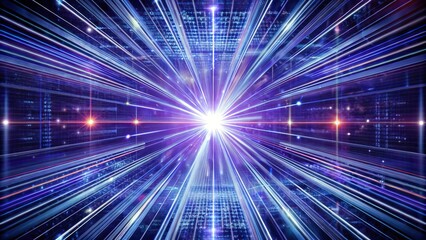 Obraz premium Abstract vector illustration depicting futuristic energy technology concepts through dynamic light rays and lines.