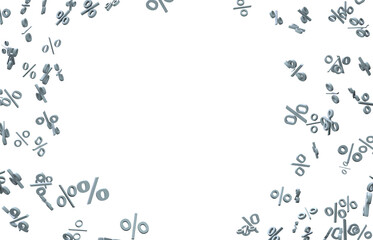 3d Sales icons floating in the air 3D rendering