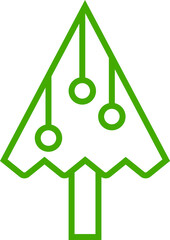 Christmas Tree Icon Line Art