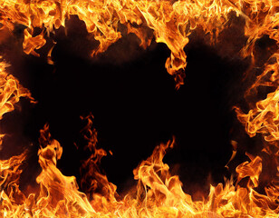 abstract fire frame on dark for background use