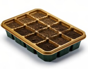 Seed Tray Isolated on White Background for Gardening Use