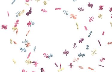 3d Sales icons floating in the air 3D rendering
