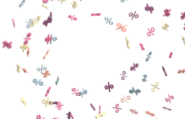 3d Sales icons floating in the air 3D rendering