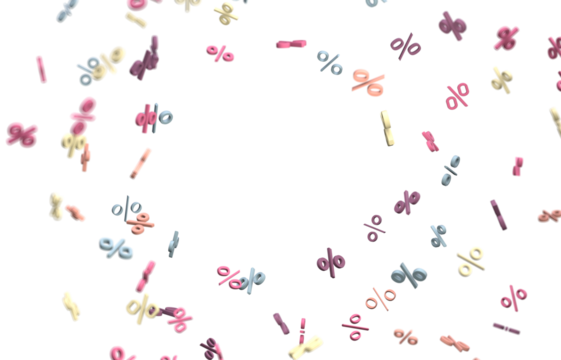 3d Sales icons floating in the air 3D rendering