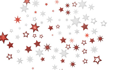 Abstract design featuring red and white stars on a black background, representing celebration, joy, and festivity.