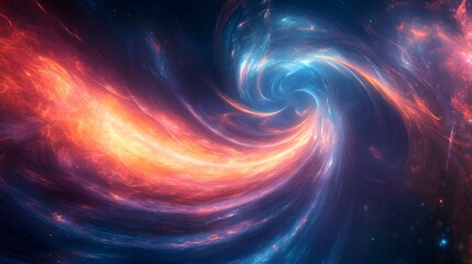Obraz premium Glowing fractal patterns of energy flowing through a liminal space representing the expansion of consciousness