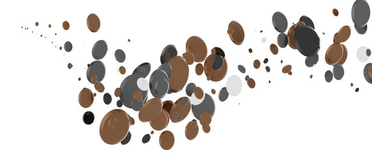 Cascading Celebration: Striking 3D Illustration Showcasing an Abundance of gold Confetti