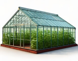 Obraz premium Isolated Greenhouse on White Background for Stock Use