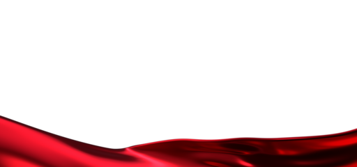 Waving satin cloth isolated on transparent background