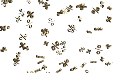 percent shopping digital in 3d. background