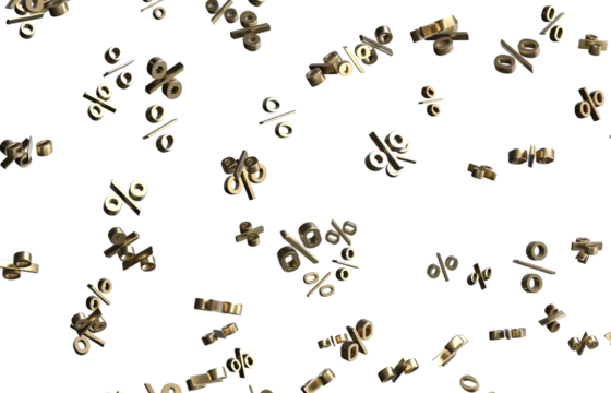percent shopping digital in 3d. background - Powered by Adobe