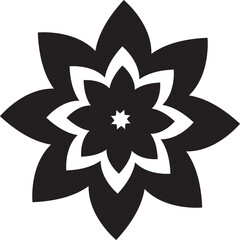 Outline floral icons. Set of outline flower icons with black thin line isolated on white background. Line art flowers illustration, simple geometric symbols, abstract petal signs.