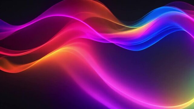 colored wave animation on black background