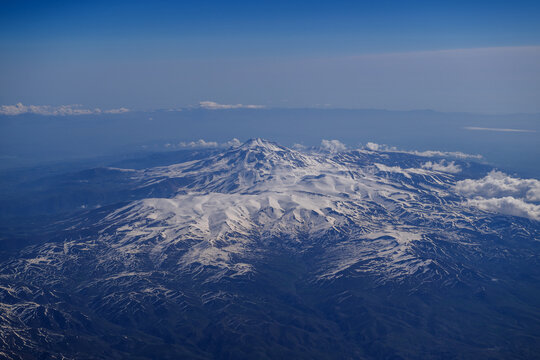Amazing view on Sabalan mountain from above, Iran
