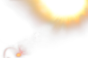 Flare Sun on transparent background,Radiant Starburst and Golden Light Effect