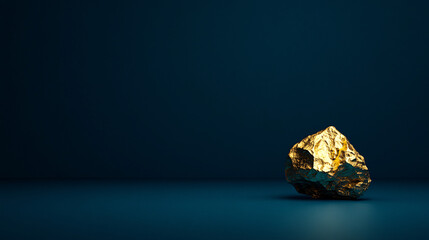 gold nugget on dark background