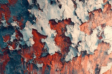 Cracked and Peeling Paint on a Weathered Surface