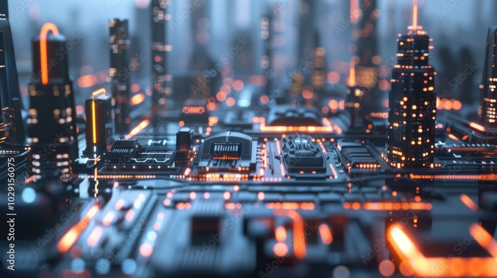 Aufkleber integrated city management platforms with centralized control and deep depth of field showcasing a f