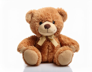 Fototapeta premium soft brown teddy bear isolated on white background 