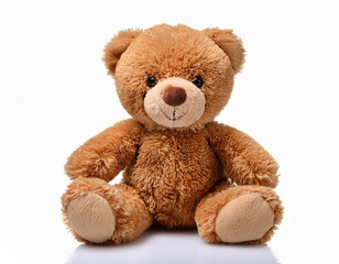 Fototapeta premium soft brown teddy bear isolated on white background 