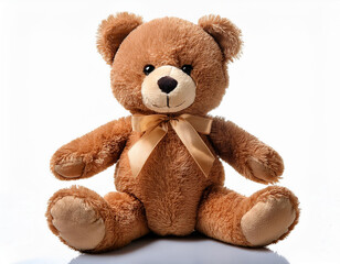 Fototapeta premium soft brown teddy bear isolated on white background 