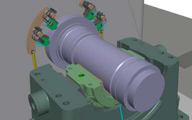 clearance journal bearing turbine 3D illustration