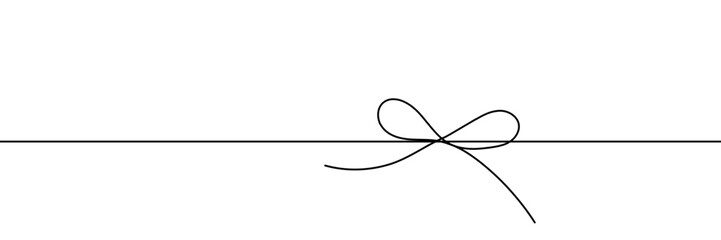 Continuous line drawing of decorative ribbon bow. editable line. Vector illustration.