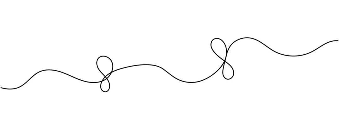 Continuous line drawing of decorative ribbon bow. editable line. Vector illustration.