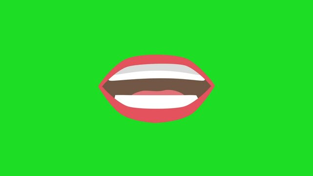 Funny animated cartoon lips movement animated talking lips talking mouth chroma key green screen motion graphics communication