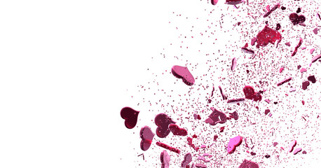 realistic isolated heart confetti on the transparent background for decoration and covering. Concept of Happy Valentine's Day,