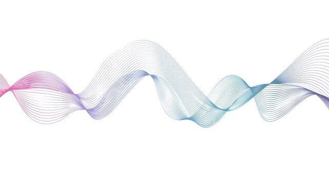 Elegant modern minimal abstract colorful wavy lines animated backdrop loop with white 4k background 