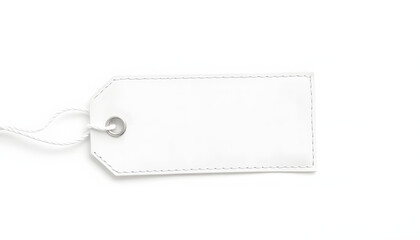 White blank clothing tag label isolated on white background isolated with white highlights, png