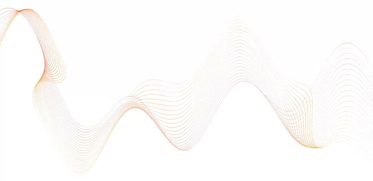 Elegant modern minimal abstract golden wavy lines animated backdrop loop with white 4k background 