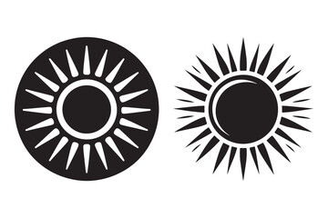 Minimalist Sun Icon Collection in Silhouette Design
