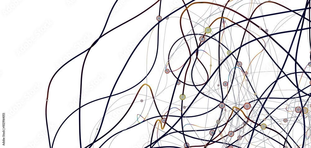 Fototapete Abstract network of physical devices on the Internet using a network connection