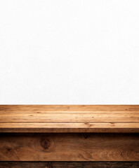 Fototapeta premium Wood table top isolated on white background - can be used for display or montage your products