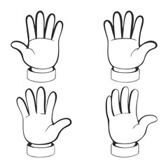 Obraz premium Lineart Vector Collection of Cartoon Gloved Hands