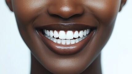 Naklejka premium Beautiful woman smiling showing perfect white teeth