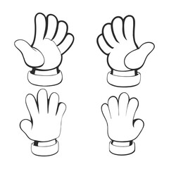 Lineart Vector Collection of Cartoon Gloved Hands